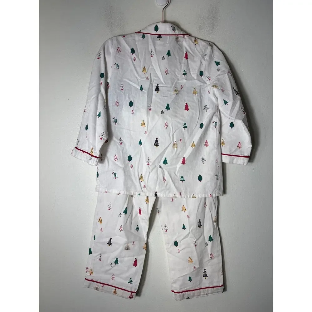 Boy's Petite Plume White Christmas Themed PJ Set Sz 5